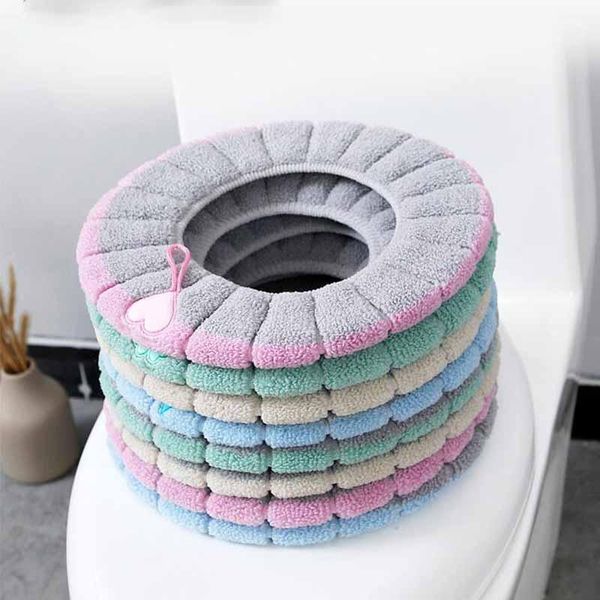 

toilet seat covers 1pcs bathroom with handle washable soft winter warmer mat pad cushion o-shape bidet