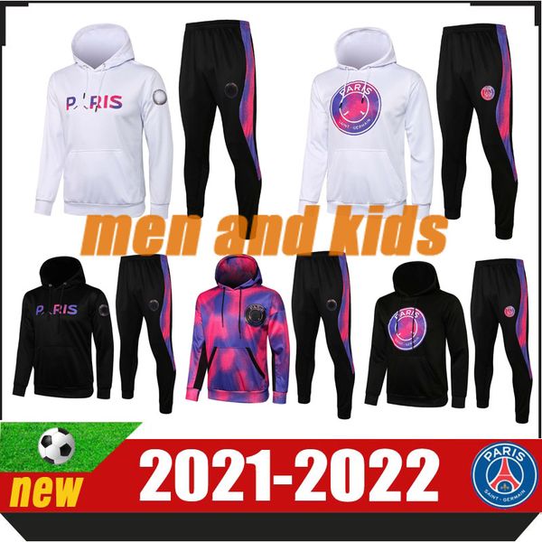 

2021 2022 paris hoodie tracksuit jacket survetement 21 22 hooded chandal futbol mbappe football soccer training suit, Gray