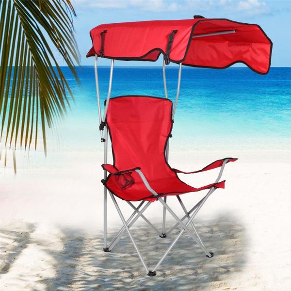 

outdoor portable folding beach chair oxford cloth lounge canopy stool pads