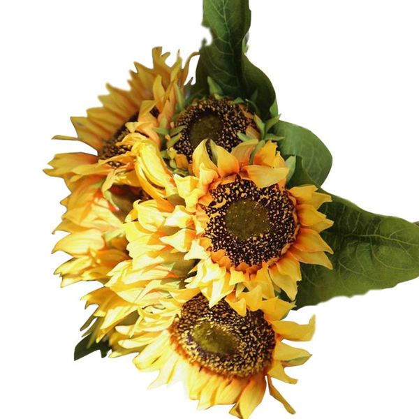 

decorative flowers & wreaths gifts simulation office wedding fake sunflower party artificial european style home decor deskcloth autumn
