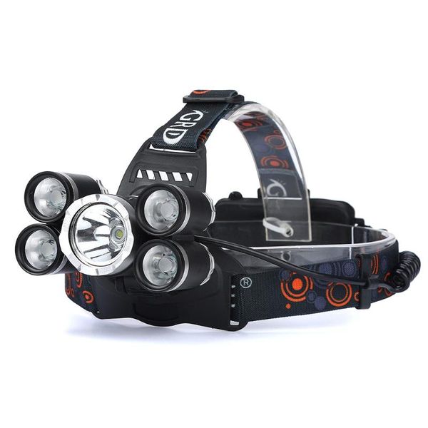 

bike lights 35000 lm 5x xm-l t6 led rechargeable headlamp headlight travel head torch non-adjustable resistant self defense #5f01