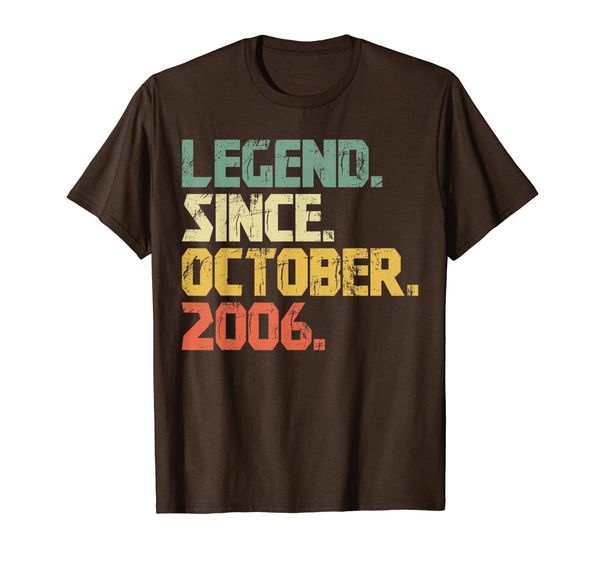 

13 years old gifts shirt- legend since october 2006 t-shirt, White;black
