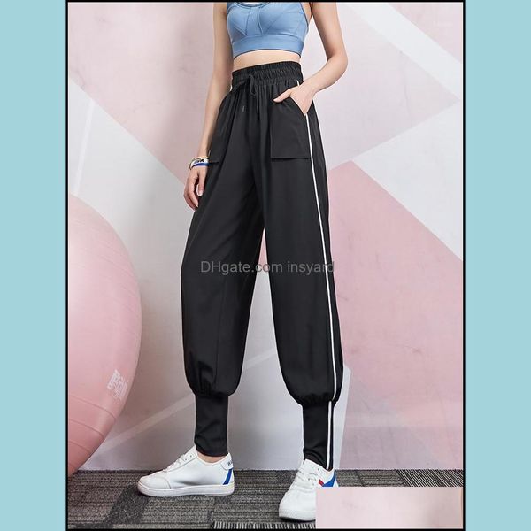 

wear athletic outdoor apparel & outdoorsautumn/winter sports women loose-fitted feet were thin and high-waisted running pants harlan casual, Black;blue