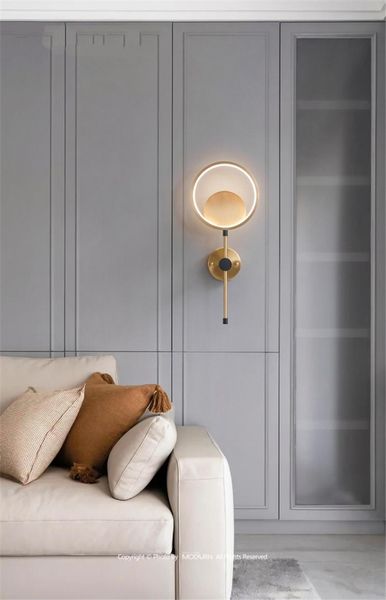 

wall lamps nordic luxury copper 3-color light bedroom bedside study living room background decor lighting led lights