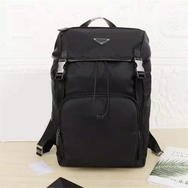 

backpack men's and women's black nylon large-capacity square travel bag