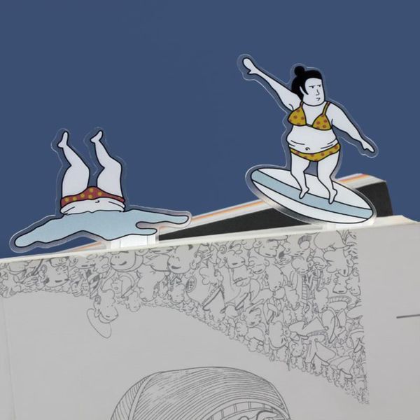 

bookmark waterproof and wear-resistant funny surf girl cute cartoon mark page creative students stationery