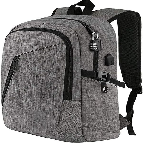 Rucksack-Laptop mit USB-Ladeanschluss, passend für 15,6-Zoll-Anti-Diebstahl-College-Schule-Büchertasche