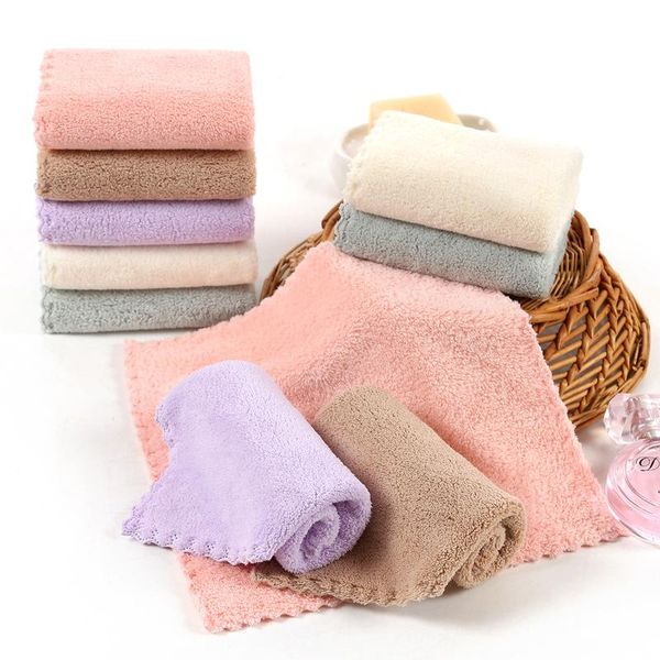 

towel 25x25cm small absorbent microfiber mini square born baby face hand towels soft kids handkerchief washcloth