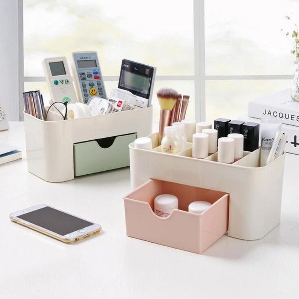 

storage boxes & bins saving space deskcosmetic brush case with drawer makeup jewelry pens desk organize box plastic holder organizers