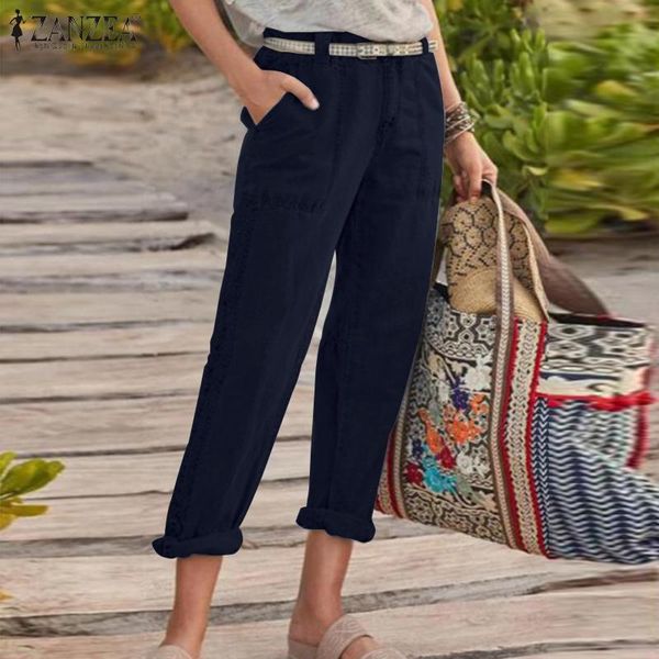 

women's pants & capris elegant turnip pantalon zanzea fashion solid zipper straight trousers women casual lace crochet work loose long, Black;white