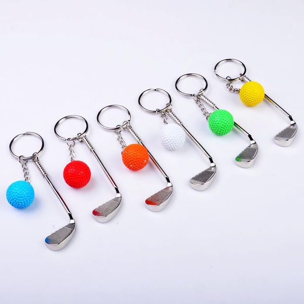 

keychains by dhl 100pcs/lot metal mini golf novelty sports keyrings gifts for advertising, Silver