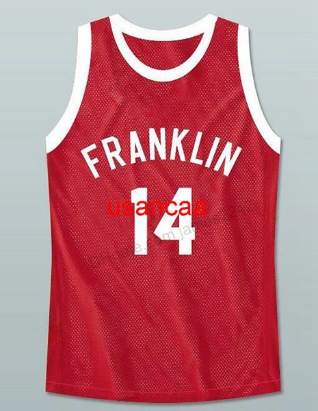 Maglia da basket personalizzata retrò Benjamin Franklin # 14 Earl Manigault da uomo tutta cucita rossa qualsiasi taglia XS-3XL 4XL 5XL nome o numero