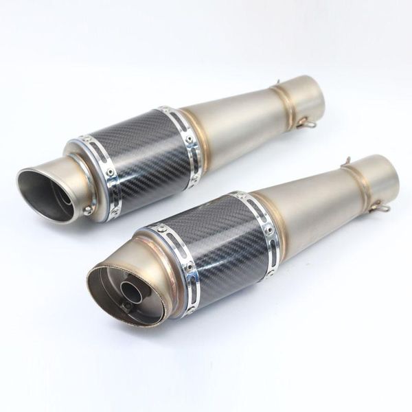 

motorcycle exhaust system carbon fiber muffler pipe escape with db killer slip-on for fz6 gy6 cb400 msx 125 ak202