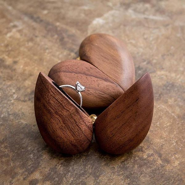 

jewelry pouches, bags wood rings organizer display heart shaped ring box wooden storage case wedding proposal container travel, Pink;blue