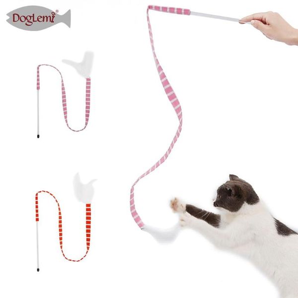 

cat toys striped teaser wand kitten playing stick