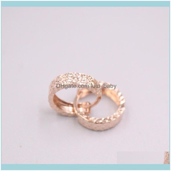 

jewelryreal pure 18k rose gold earrings two rows carved flower hoop 2.4g for woman gift & hie drop delivery 2021 ajo7j, Golden;silver