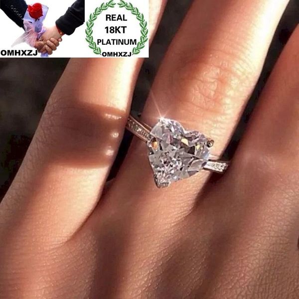 

cluster rings omhxzj wholesale european fashion woman girl party birthday wedding gift sweet heart zircon 18kt white gold ring rr867, Golden;silver