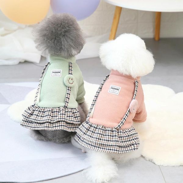 

dog apparel pet clothes autumn and winter teddy small cotton skirt dress