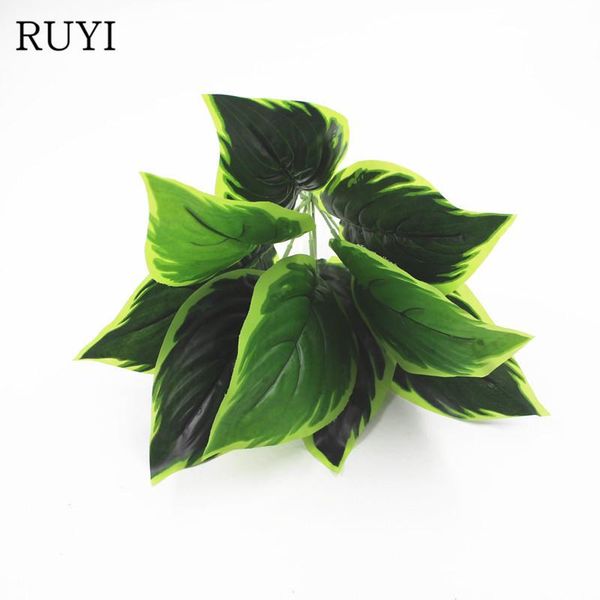 

decorative flowers & wreaths ruyi 1bunch 31cm artificial silk green scindapsus aureus leaf for wedding decorations fake bonsai tree plant ac