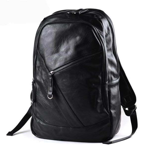

backpack men bag leather men's male natural lapcomputer bags waterproof travel school