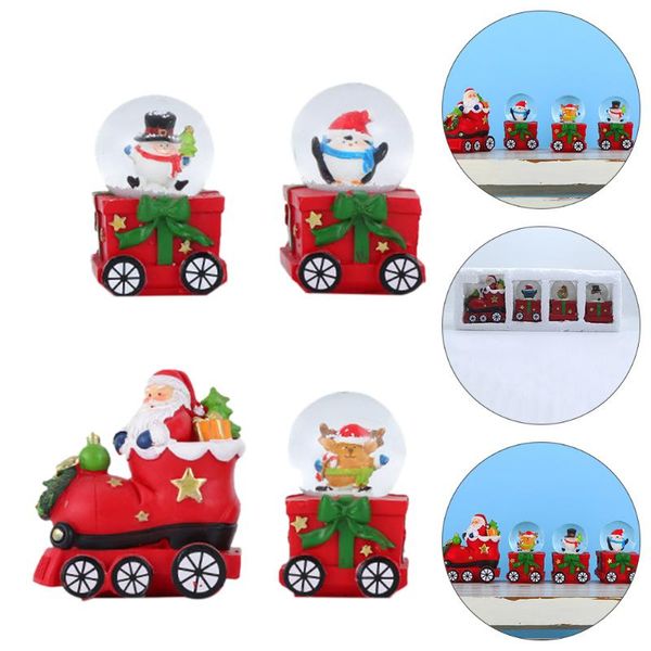

novelty items 4pcs christmas crystal decor creative train shaped deskscene