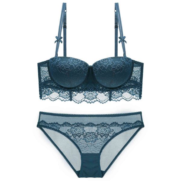 

bra set aimushi 1712 fashion thin cotton half cup lace lingerie, Red;black