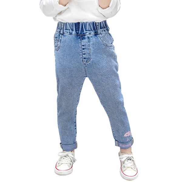 

baby girl jeans letter pattern children's for spring autumn kid casual style clothes, Blue