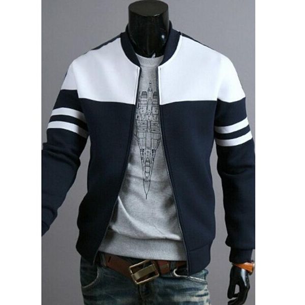 

men's jackets man sport jacket sportwear men bomber coat striped patchwork slim fit plus size m-4xl running for male, Black;brown