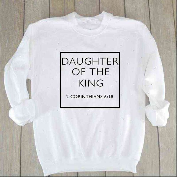 

daughter of the king women hoodie christian casual lover bible verse slogan hoodies hope love religious clothing crewneck outfits, Black