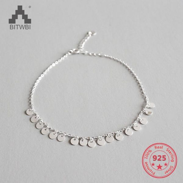 

anklets 925 sterling silver glossy round circles ankle bracelet chain for women fashion jewelry, Red;blue
