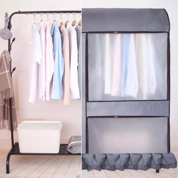 

clothing & wardrobe storage garment rack cover large capacity dustproof waterproof clothes reusable protector with zipper and pocke