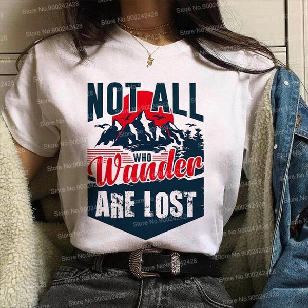 

vogue not all who wander womens are lost the mountains calling and i must go explore more retro outdoorsy, White