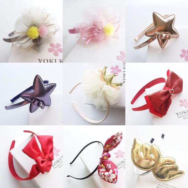 

hair accessories korea flowers hand made ribbon retro hairband for kid crown hairpin headbands girls, Slivery;white