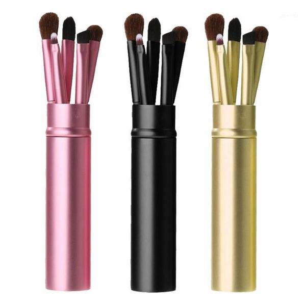 

5pcs eye makeup brushes set eyeshadow eyebrow lipbrush eyeliner powder professional cosmetic brush tool kit with round tube1