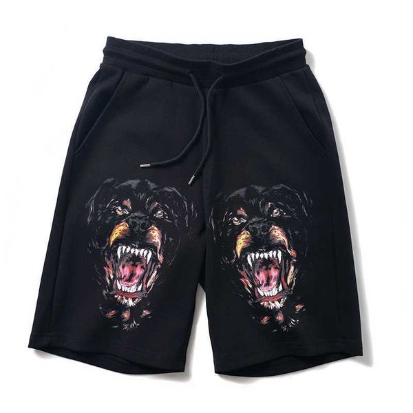

2021 new printed dog hair terry men's pants, Black