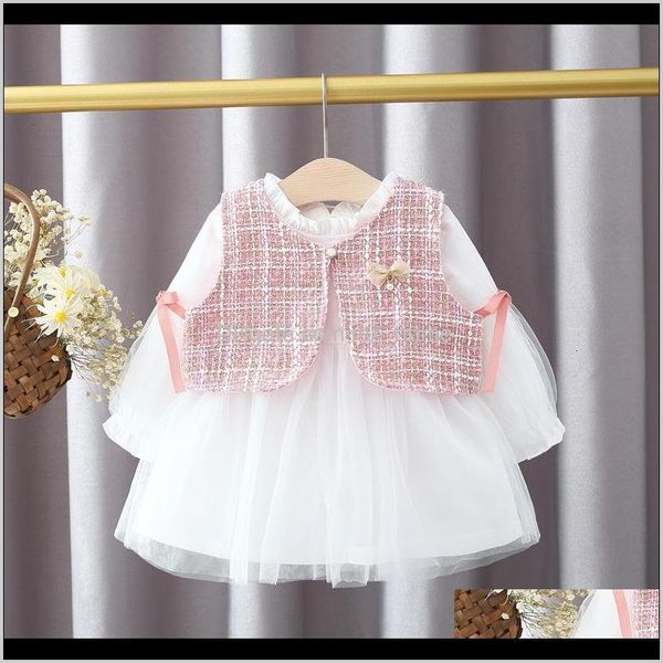 Abbigliamento Baby Kids Maternity Drop Consegna 2021 Set di primavera Giacca Giacca Tutu Vestita per ragazze Baby Girl Vestiti Principessa Compleanno Set di compleanno J8P8 Pizu