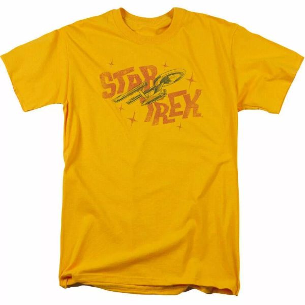 

Star Trek Halftone Logo T Shirt Licensed Sci-Fi TV Classic Adult Tee New Gold, White;black
