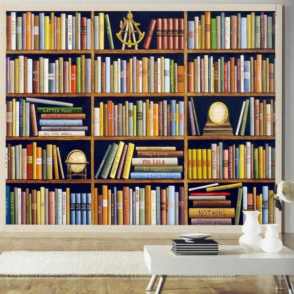 

wallpapers drop custom wall mural hand painted books retro bookshelves study library wallpaper bedroom house decoration