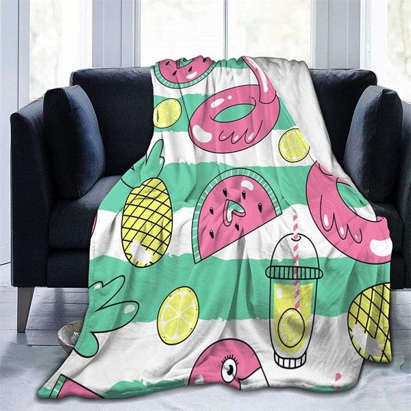 

blankets colorful summer hand drawn beach elements cubre camara green throw blanket 3d print on sherpa super comfortable for sofa