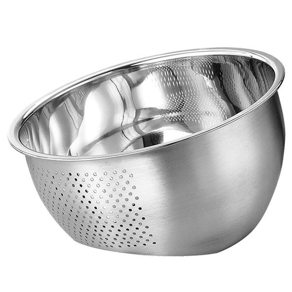 

kitchen storage & organization thickened stainless steel sloping bottom drain basin for washing rice and draining basket