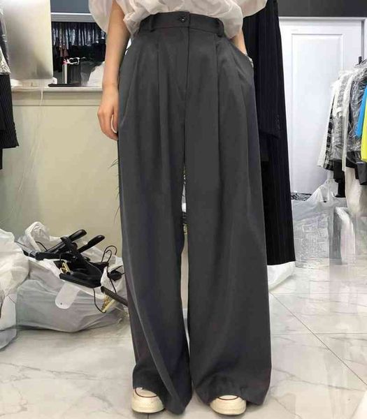 

spring summer high waisted women suit pants fashion casual loose trousers women all match mujer pantalones 210514, Black;white