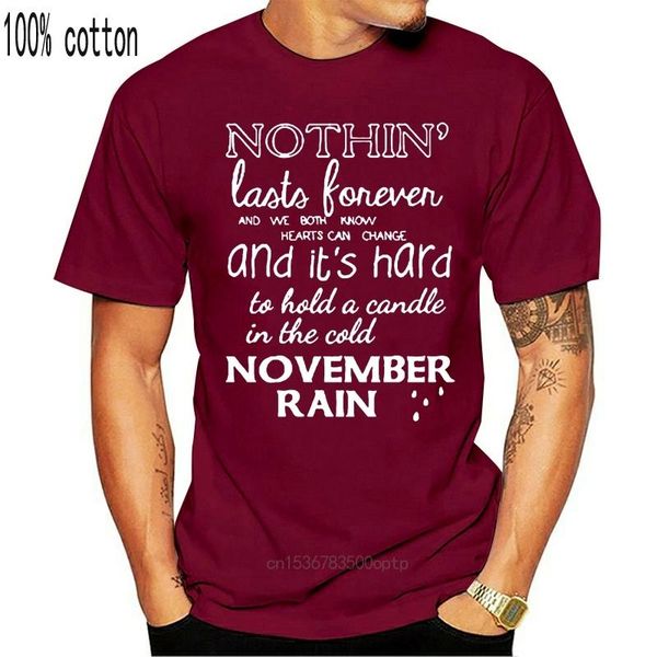 

men's t-shirts gun n roses november rain size s-5xl t-shirt, White;black