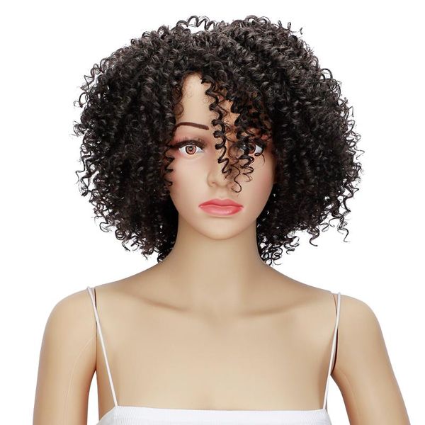 

synthetic wigs short afro kinky curly for black women african ombre glueless high temperature cosplay daily use