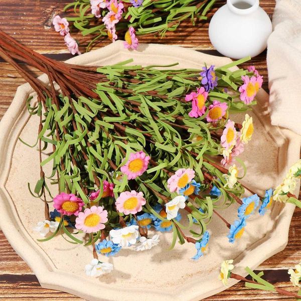 

decorative flowers & wreaths 1 bundle mini pe rubber daisies colorful artificial wild chrysanthemum for party&wedding decoration1
