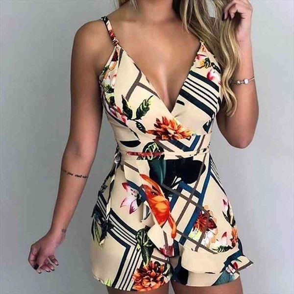 

women temperament printed sling jumpsuit ladies slim one-piece clothing fashion v-neck sling sleeveless badysuit for feminine, Black;white