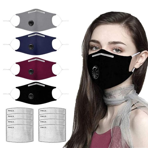 

custom logo cloth with breathing valve washable hanging ear cotton respirator pm2.5 filter