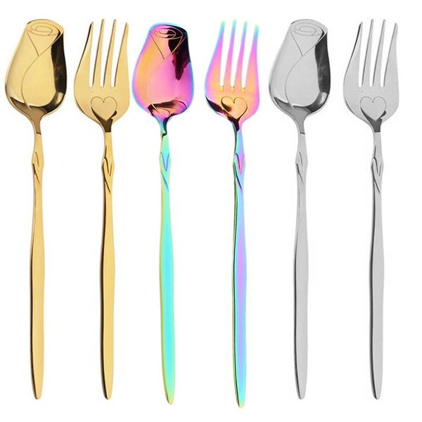 

spoons 1pc stainless steel spoon vintage gold flower small coffee tea fancy sugar dessert teaspoon bar cafe tableware wholesale