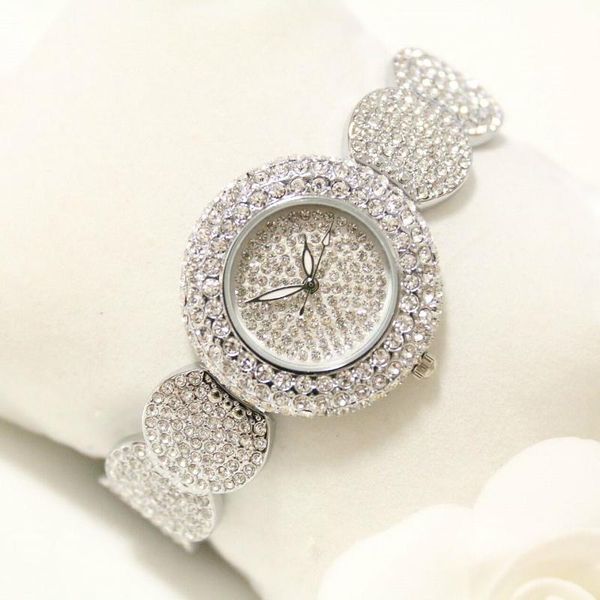

wristwatches luxury women watches diamond montre famous elegant bracelet dress ladies wristwatch relogios femininos saat gold watch, Slivery;brown