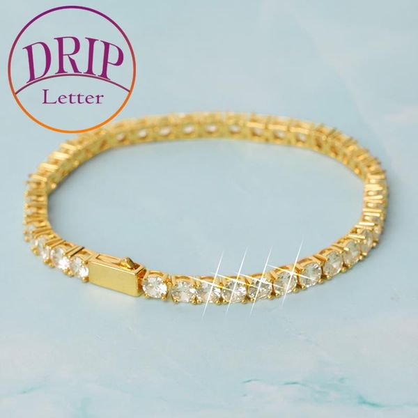 

link, chain real gold tennis bracelet clasp women hip hop rock jewelry, Black