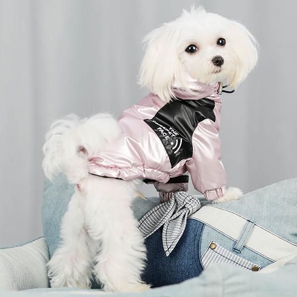 

dog apparel fashion warm winter clothes coat jacket hoodies shiny pet outerwear costume for small dogs